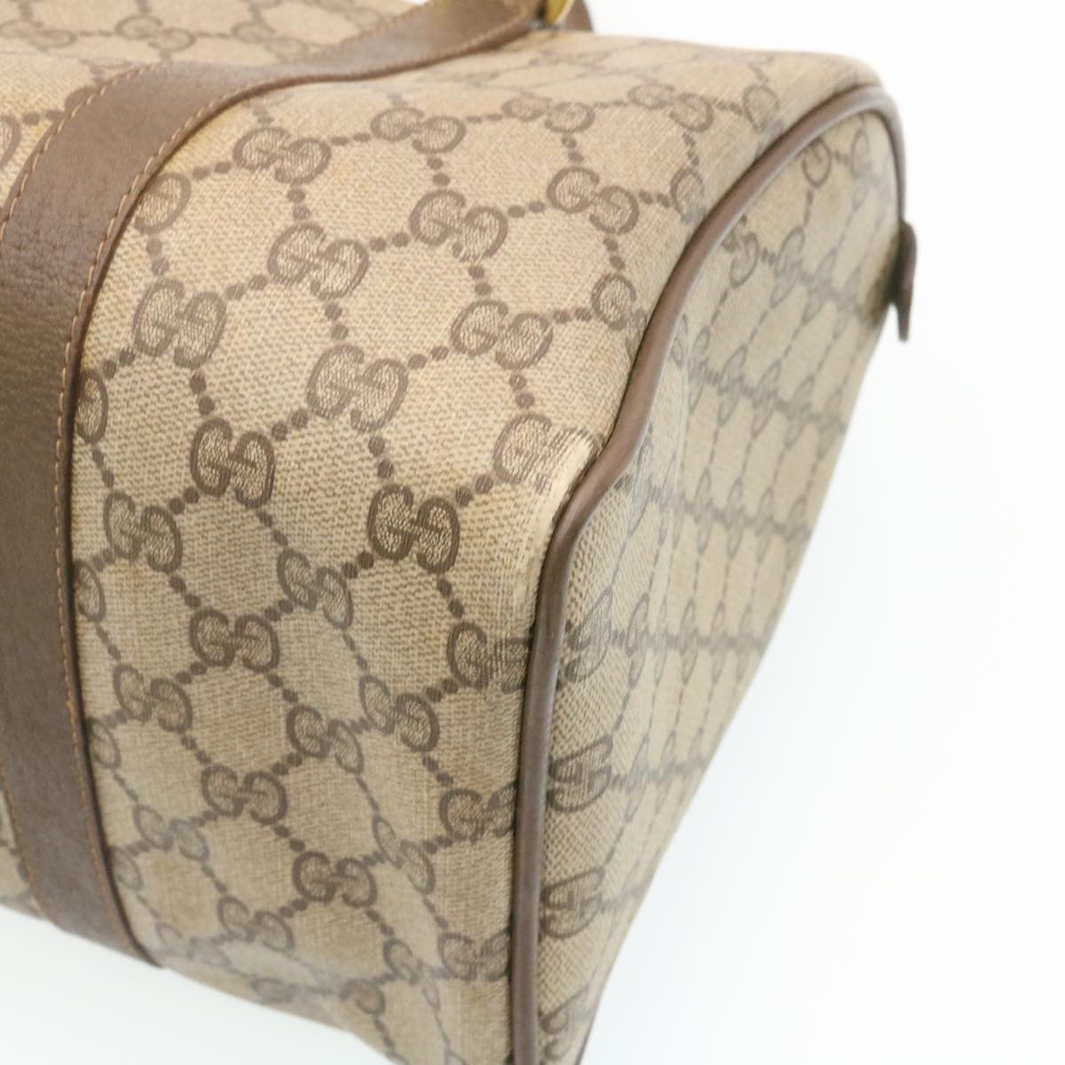 GUCCI Web Sherry Line GG Canvas Hand Bag Brown Red Green am2077g