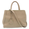 FENDI Hand Bag Leather 2way Shoulder Bag Gray am2118g
