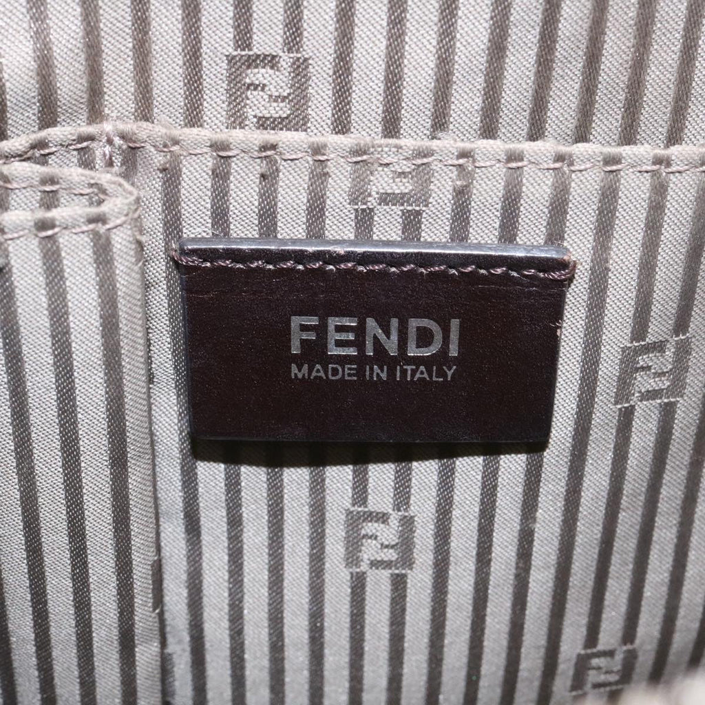 FENDI Hand Bag Leather 2way Shoulder Bag Gray am2118g