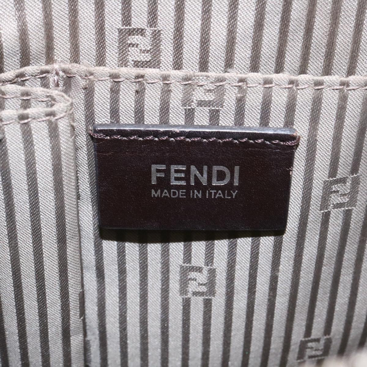 FENDI Hand Bag Leather 2way Shoulder Bag Gray am2118g