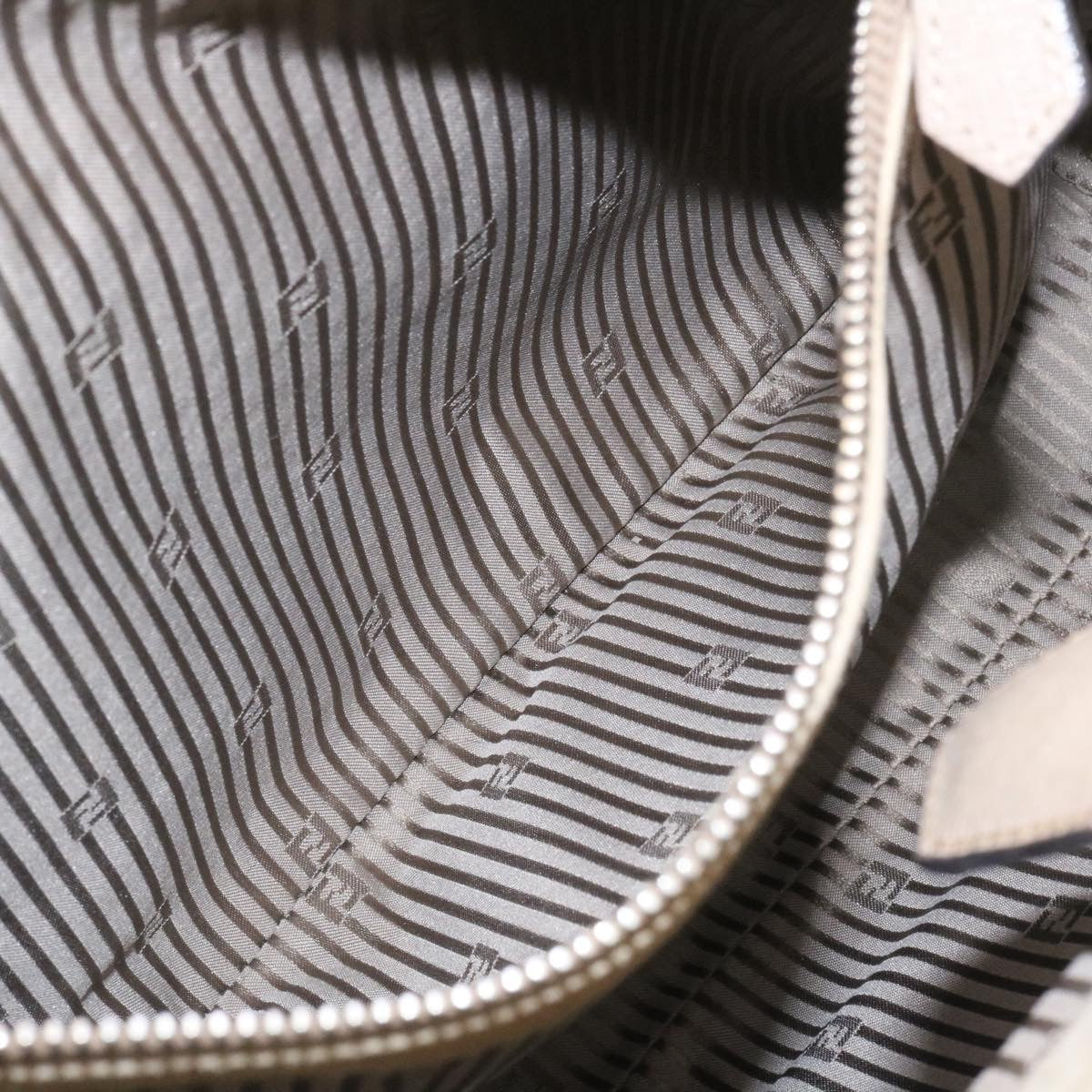 FENDI Hand Bag Leather 2way Shoulder Bag Gray am2118g
