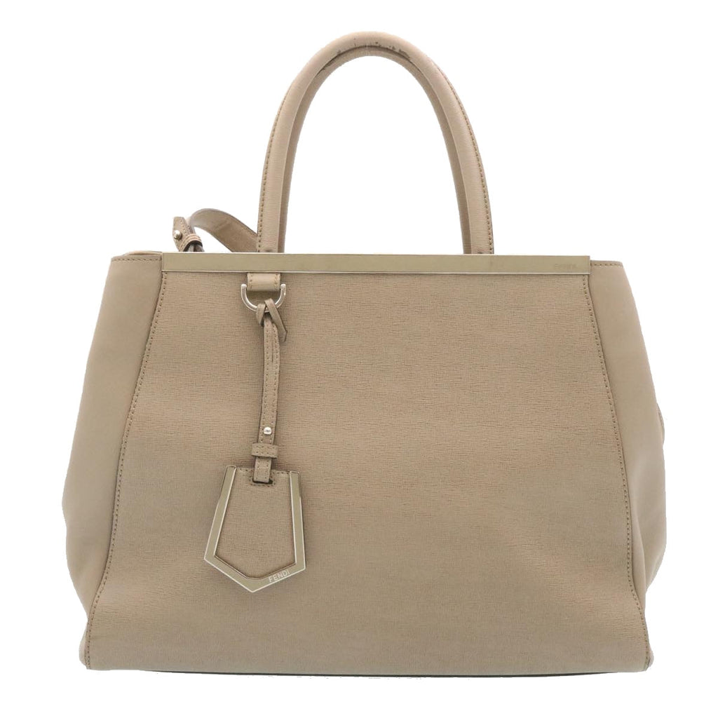 FENDI Hand Bag Leather 2way Shoulder Bag Gray am2118g