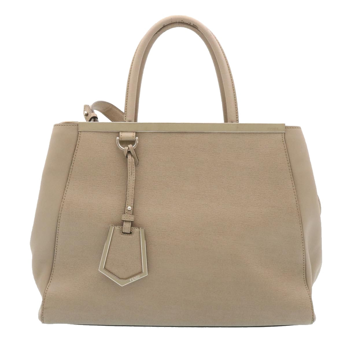FENDI Hand Bag Leather 2way Shoulder Bag Gray am2118g