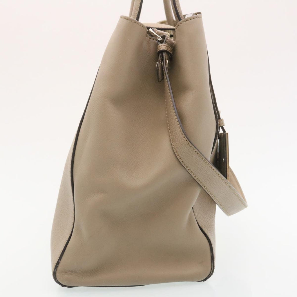 FENDI Hand Bag Leather 2way Shoulder Bag Gray am2118g