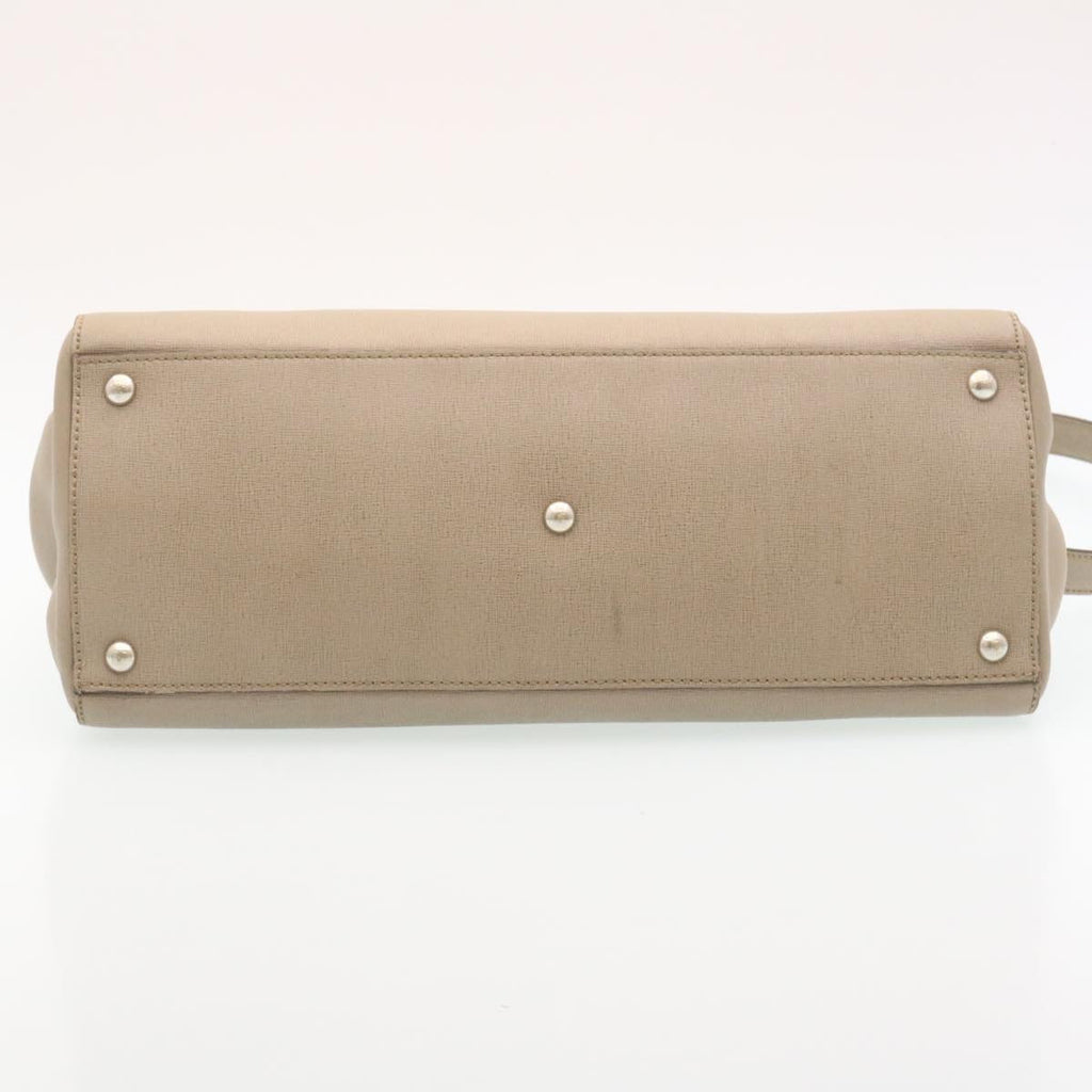 FENDI Hand Bag Leather 2way Shoulder Bag Gray am2118g