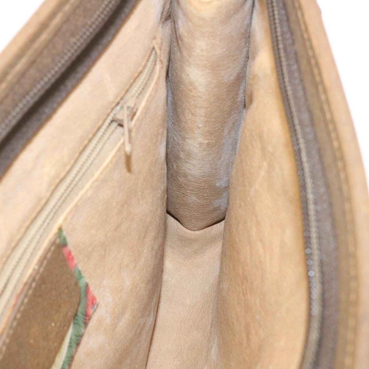 GUCCI GG Canvas Clutch Bag PVC Leather Beige am2188g