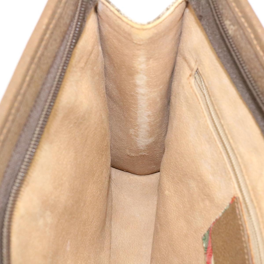 GUCCI GG Canvas Clutch Bag PVC Leather Beige am2188g