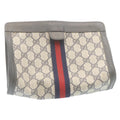 GUCCI Sherry Line GG Canvas Clutch Bag Navy Red am2201g
