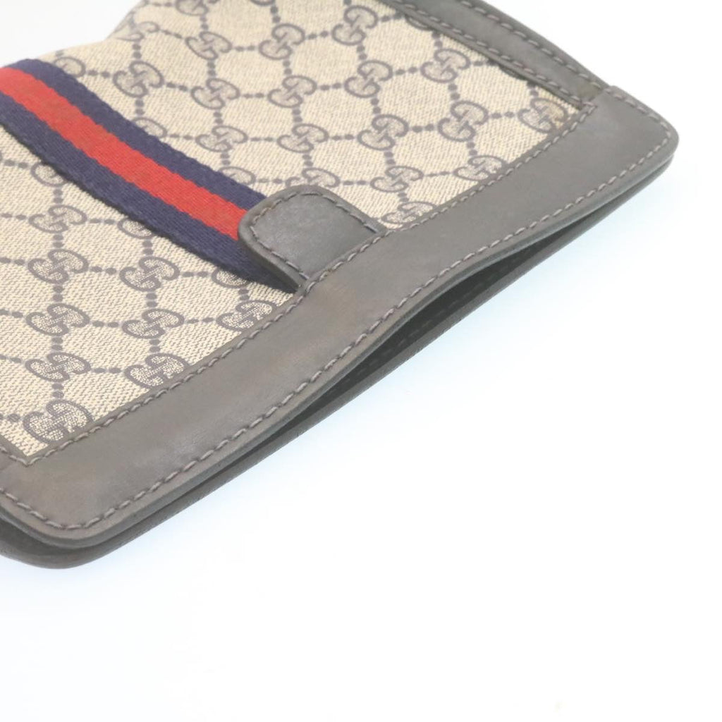 GUCCI Sherry Line GG Canvas Clutch Bag Navy Red am2201g