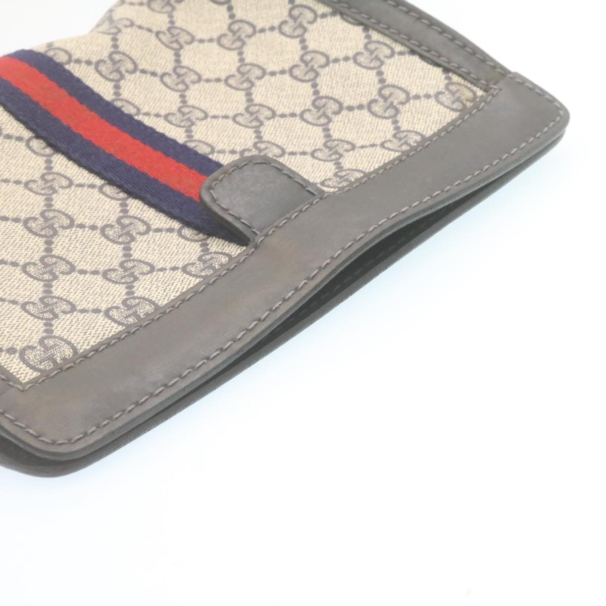 GUCCI Sherry Line GG Canvas Clutch Bag Navy Red am2201g