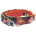 FENDI Flower  Leather Navy Red am2219g