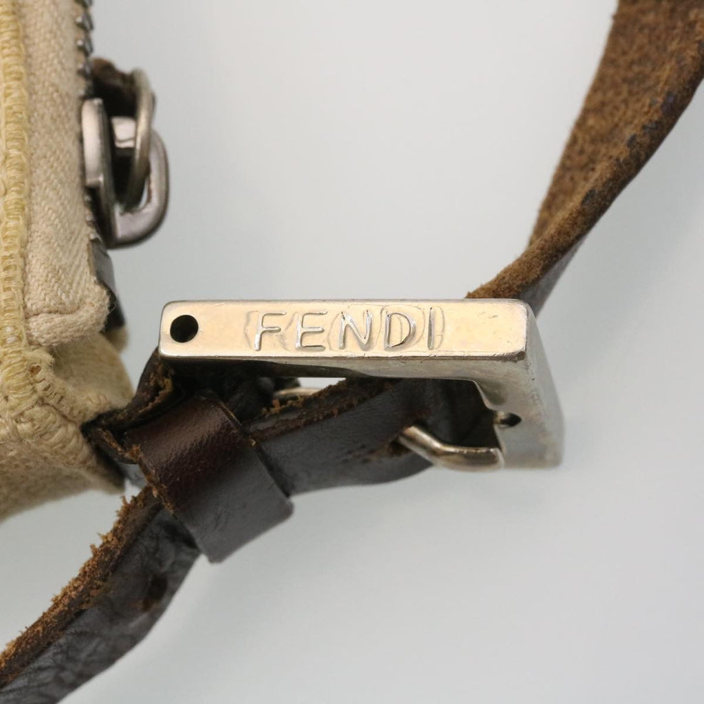 FENDI Zucca Canvas Mamma Baguette Shoulder Bag Beige am2225g