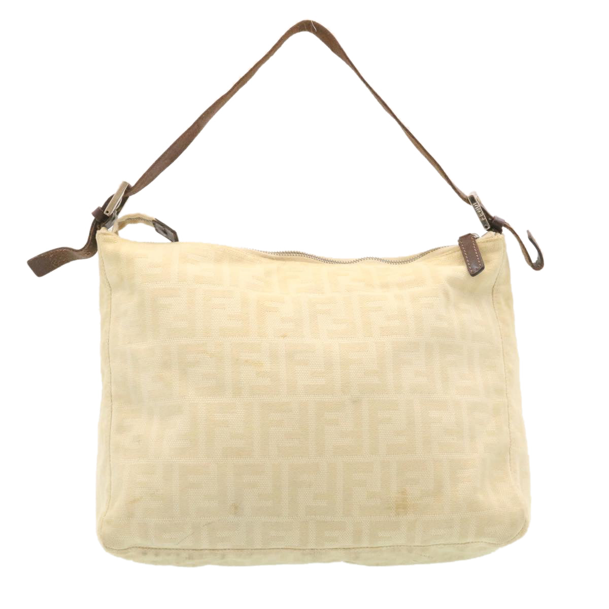 FENDI Zucca Canvas Mamma Baguette Shoulder Bag Beige am2225g