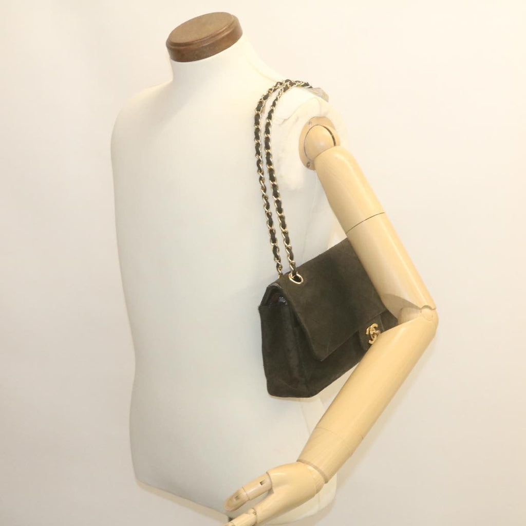 CHANEL Classic Matelasse 25 Chain Flap Shoulder Bag Lamb Skin Black am2320gA