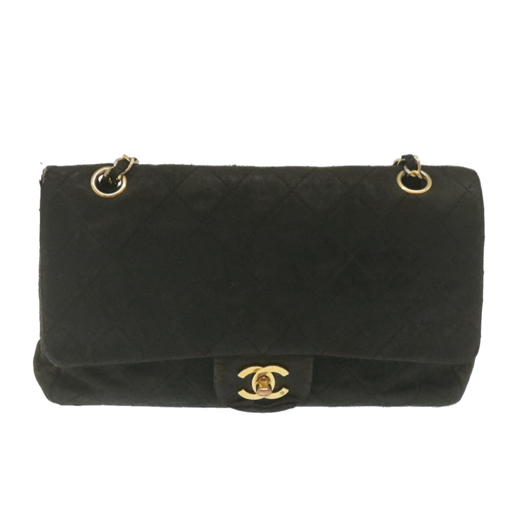 CHANEL Classic Matelasse 25 Chain Flap Shoulder Bag Lamb Skin Black am2320gA