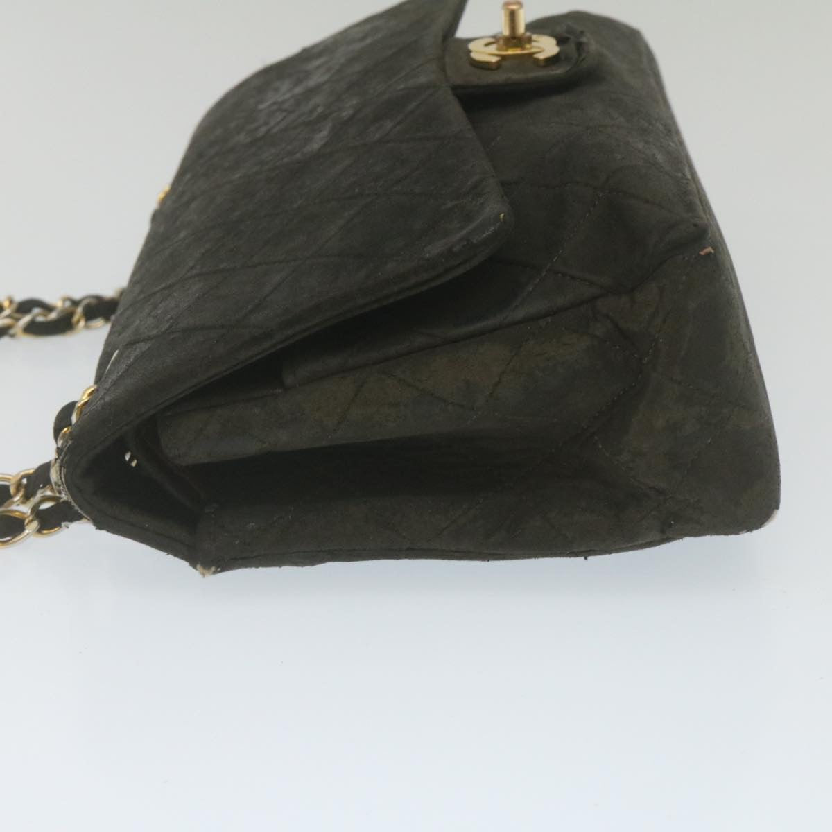 CHANEL Classic Matelasse 25 Chain Flap Shoulder Bag Lamb Skin Black am2320gA