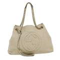 GUCCI Interlocking Chain Tote Bag Leather White am2354g