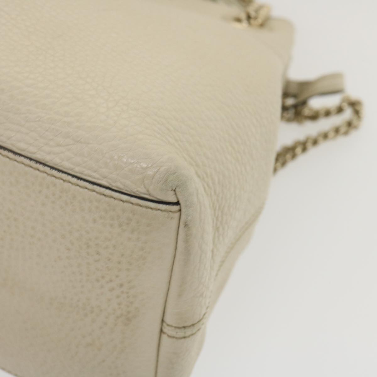 GUCCI Interlocking Chain Tote Bag Leather White am2354g