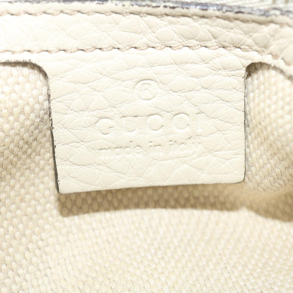 GUCCI Interlocking Chain Tote Bag Leather White am2354g