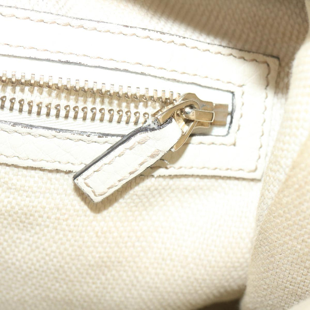 GUCCI Interlocking Chain Tote Bag Leather White am2354g