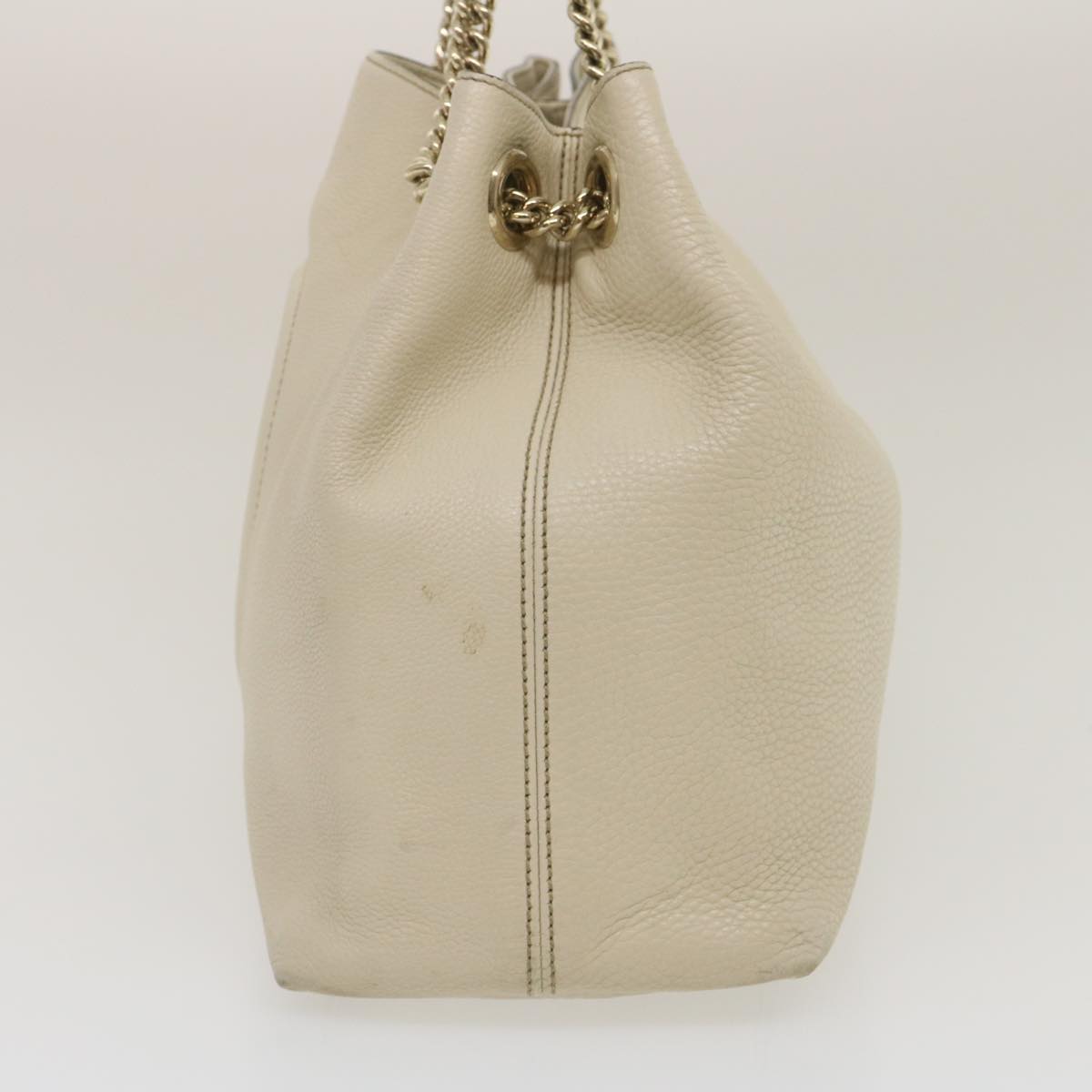 GUCCI Interlocking Chain Tote Bag Leather White am2354g