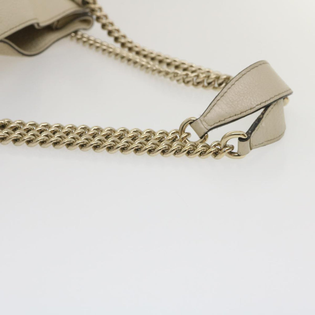 GUCCI Interlocking Chain Tote Bag Leather White am2354g
