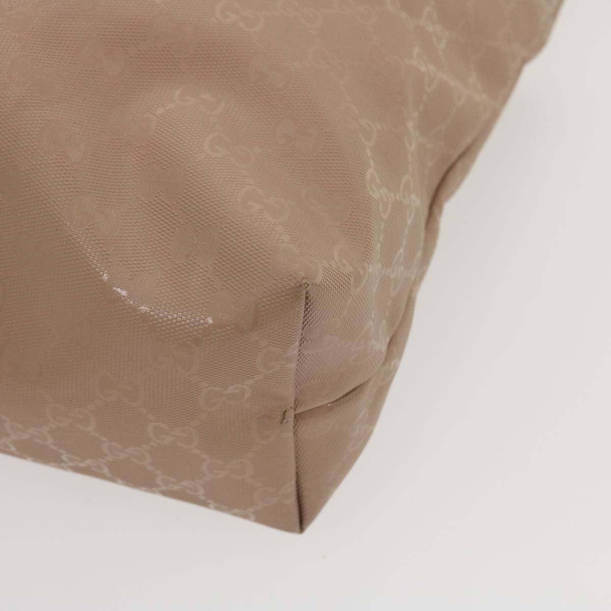 GUCCI GG Canvas Tote Bag PVC Leather Beige am2355g