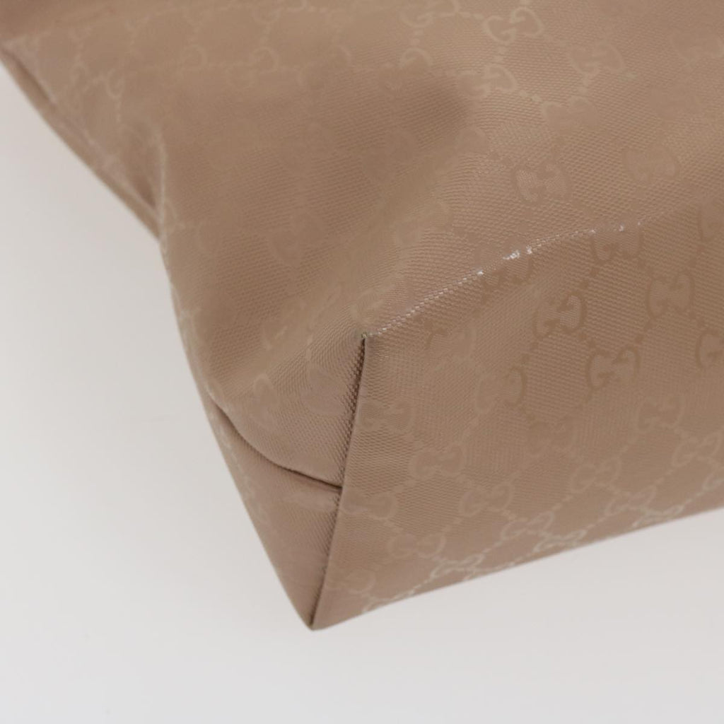 GUCCI GG Canvas Tote Bag PVC Leather Beige am2355g