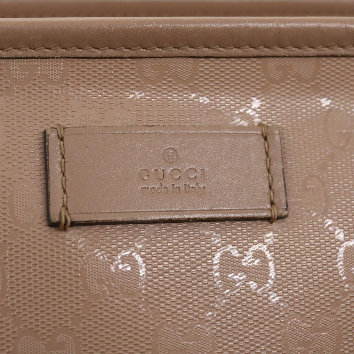 GUCCI GG Canvas Tote Bag PVC Leather Beige am2355g
