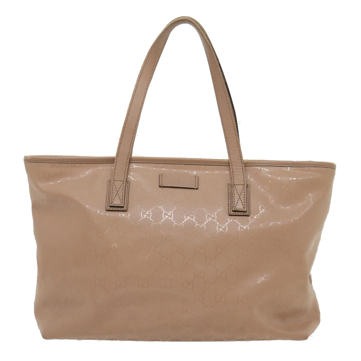 GUCCI GG Canvas Tote Bag PVC Leather Beige am2355g