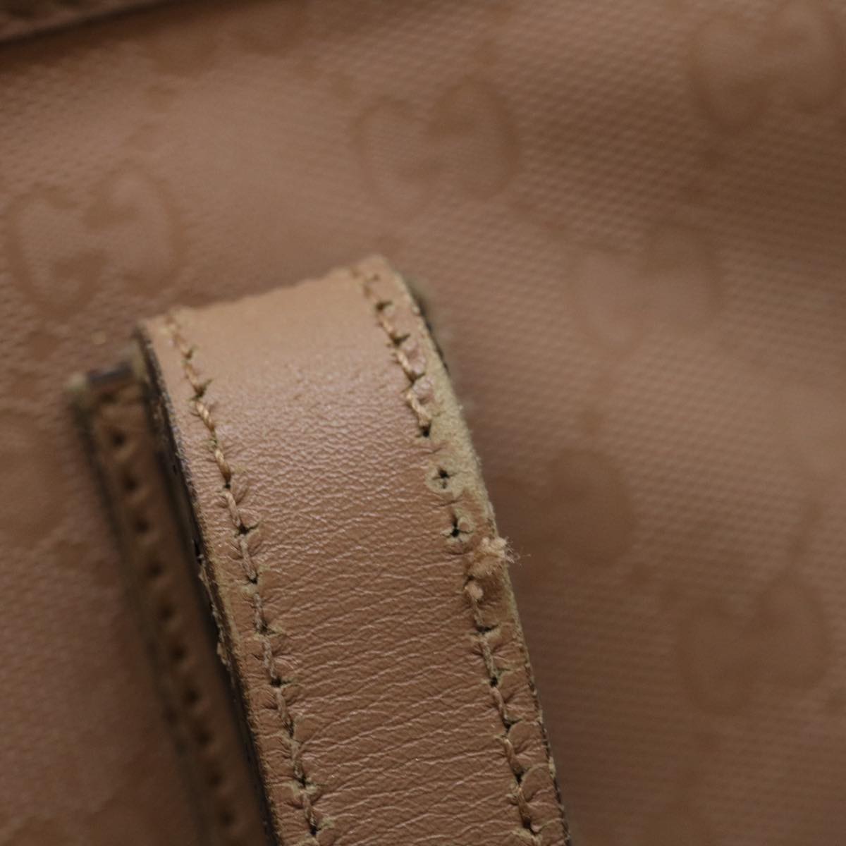 GUCCI GG Canvas Tote Bag PVC Leather Beige am2355g