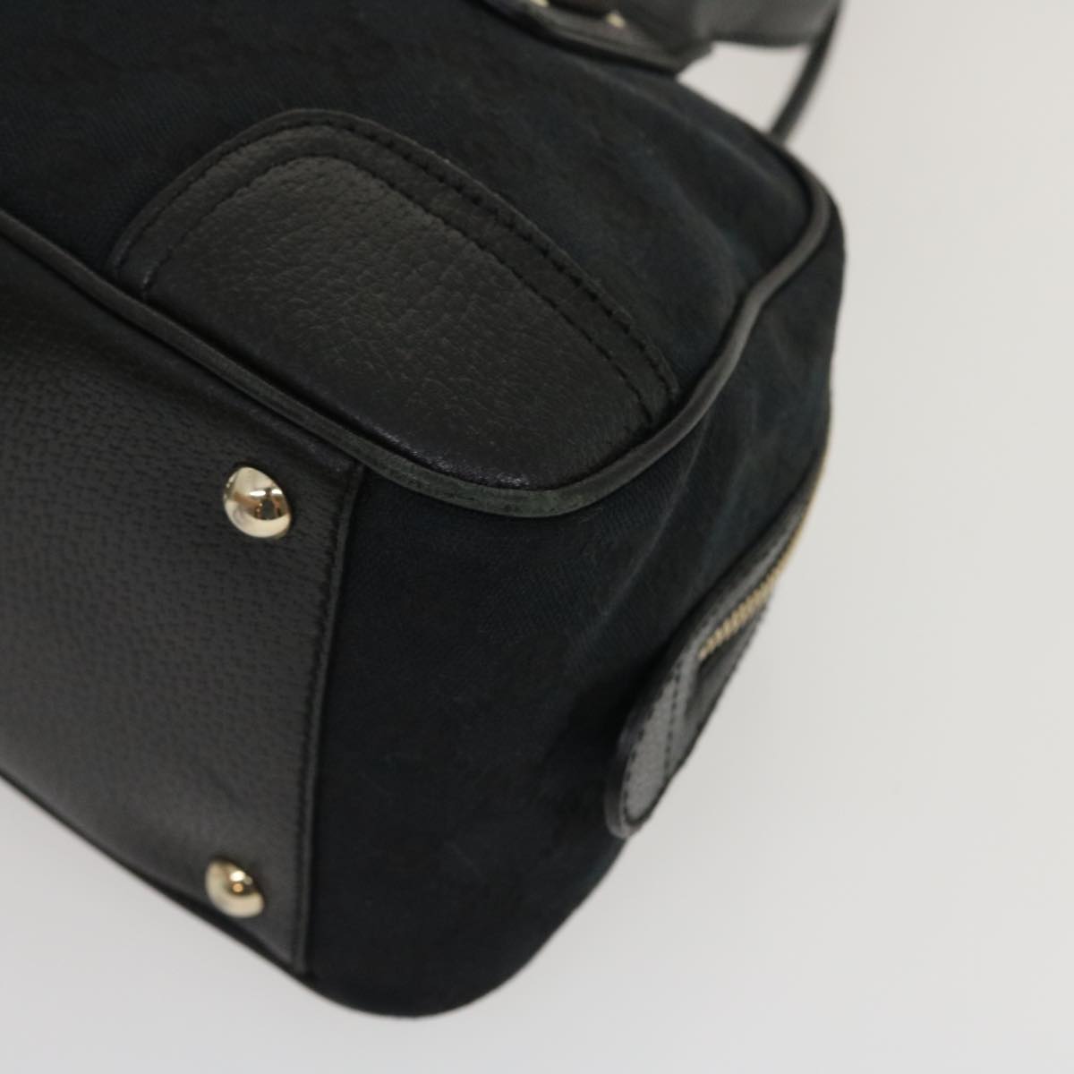 GUCCI Web Sherry Line GG Canvas Hand Bag Black Red Green am2453g