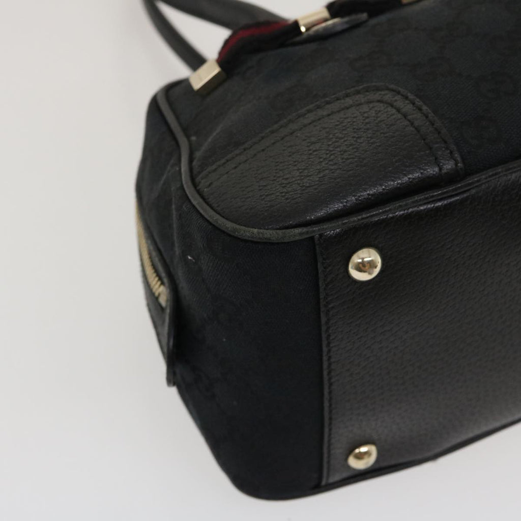 GUCCI Web Sherry Line GG Canvas Hand Bag Black Red Green am2453g