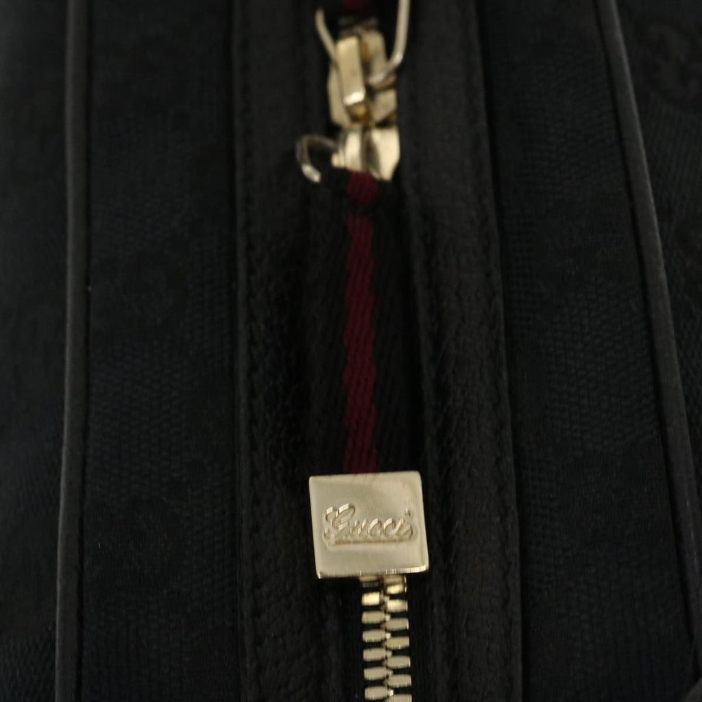 GUCCI Web Sherry Line GG Canvas Hand Bag Black Red Green am2453g