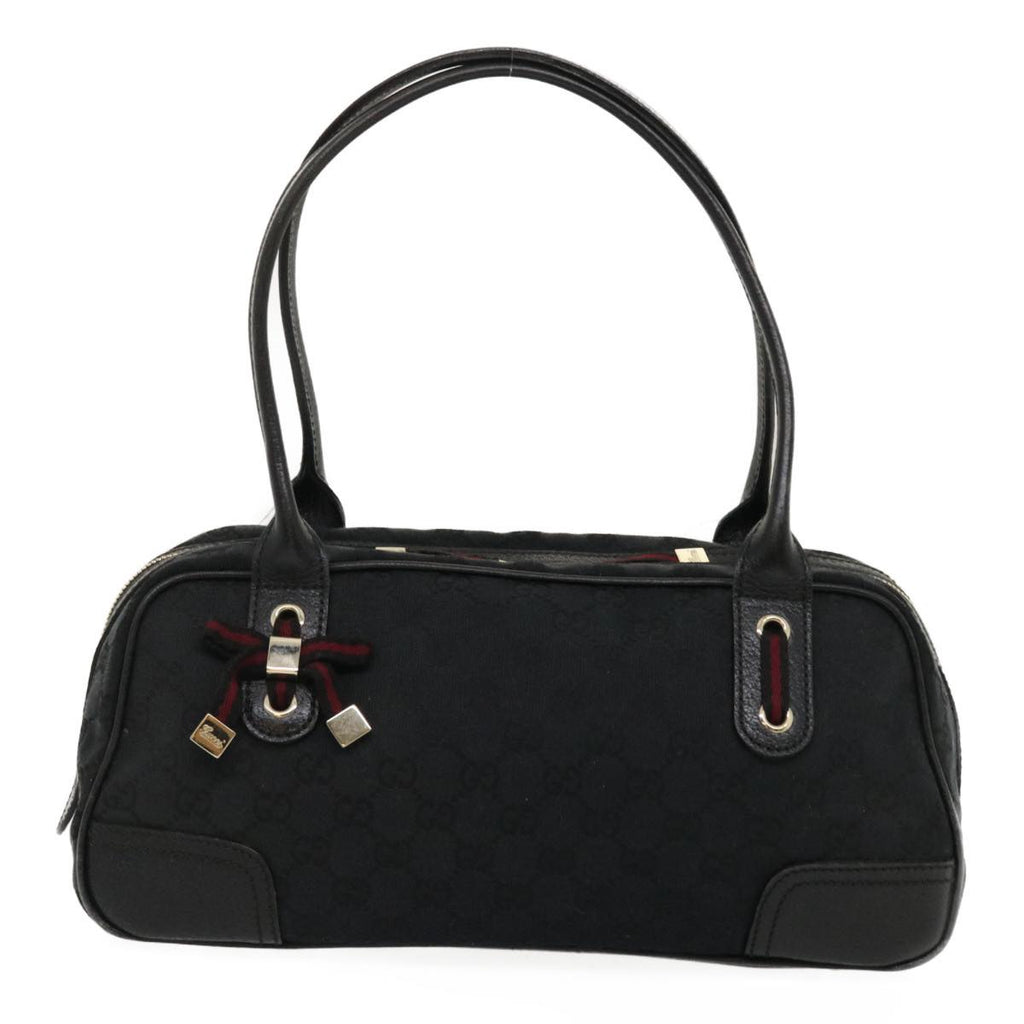 GUCCI Web Sherry Line GG Canvas Hand Bag Black Red Green am2453g
