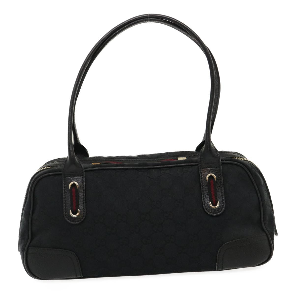 GUCCI Web Sherry Line GG Canvas Hand Bag Black Red Green am2453g