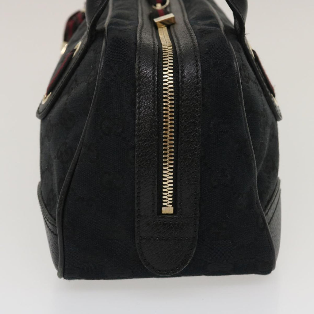 GUCCI Web Sherry Line GG Canvas Hand Bag Black Red Green am2453g