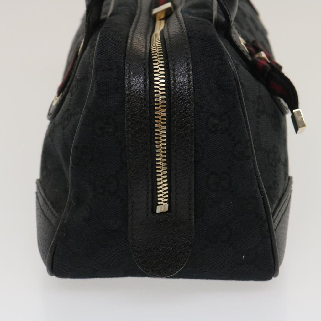 GUCCI Web Sherry Line GG Canvas Hand Bag Black Red Green am2453g