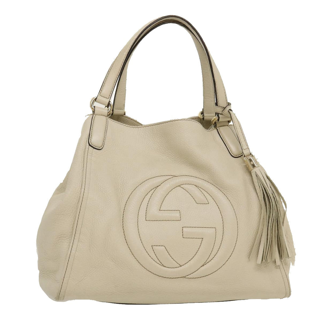 GUCCI Soho Fringe Tote Bag White am2471g