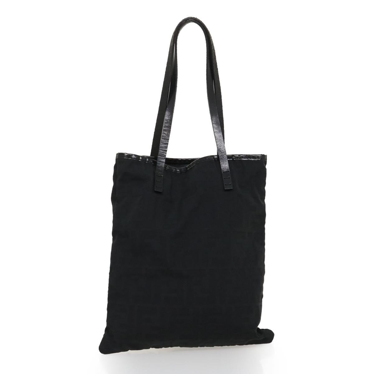 FENDI Zucca Canvas Hand Bag Black Auth am2474g