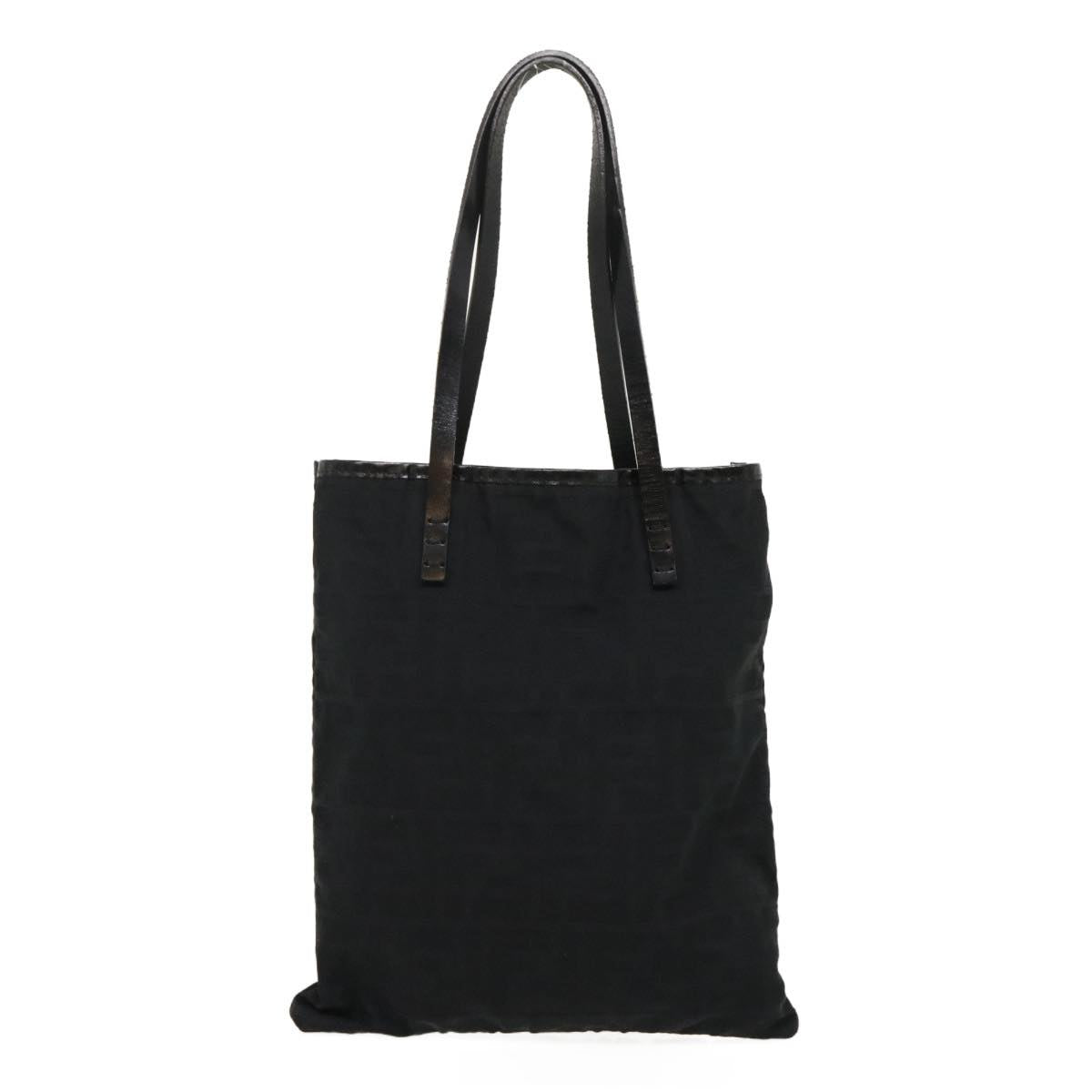 FENDI Zucca Canvas Hand Bag Black Auth am2474g