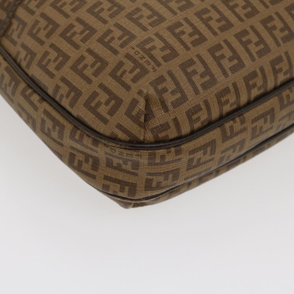 FENDI Zucchino Canvas Shoulder Bag Brown am2491g