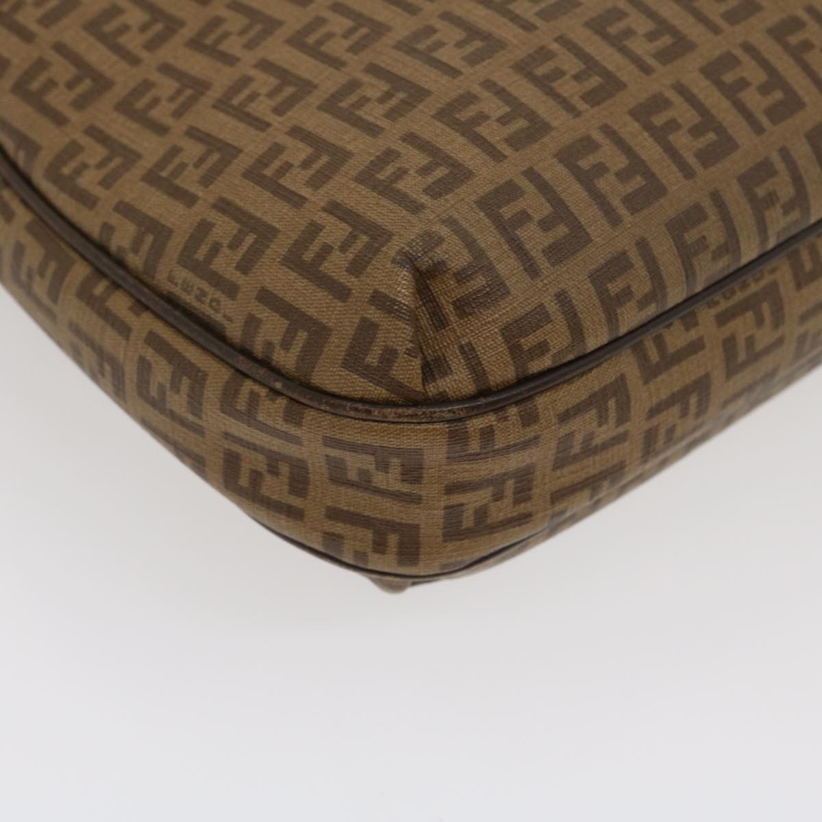 FENDI Zucchino Canvas Shoulder Bag Brown am2491g