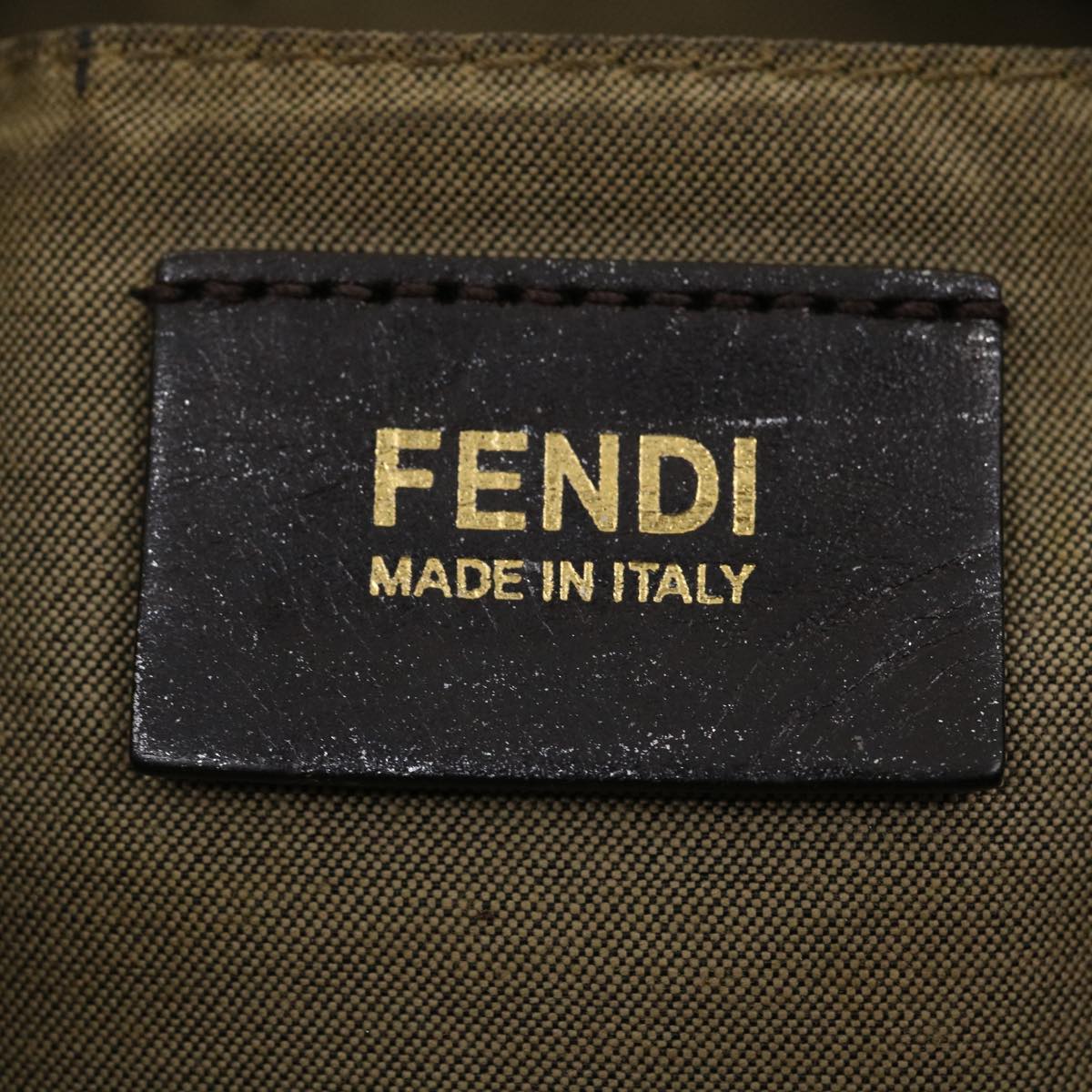 FENDI Zucchino Canvas Shoulder Bag Brown am2491g