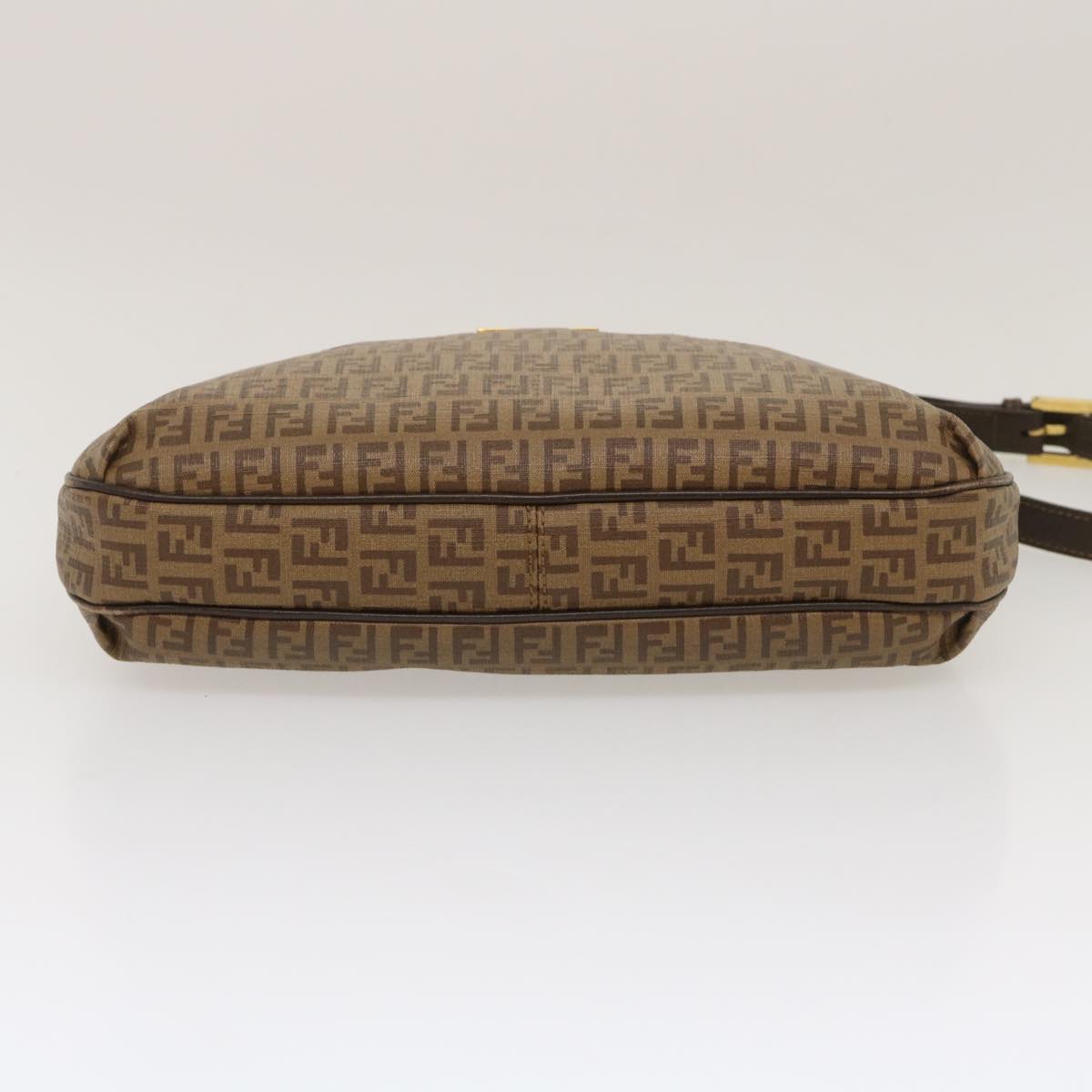FENDI Zucchino Canvas Shoulder Bag Brown am2491g