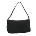 FENDI Zucchino Canvas Shoulder Bag Black am2528g