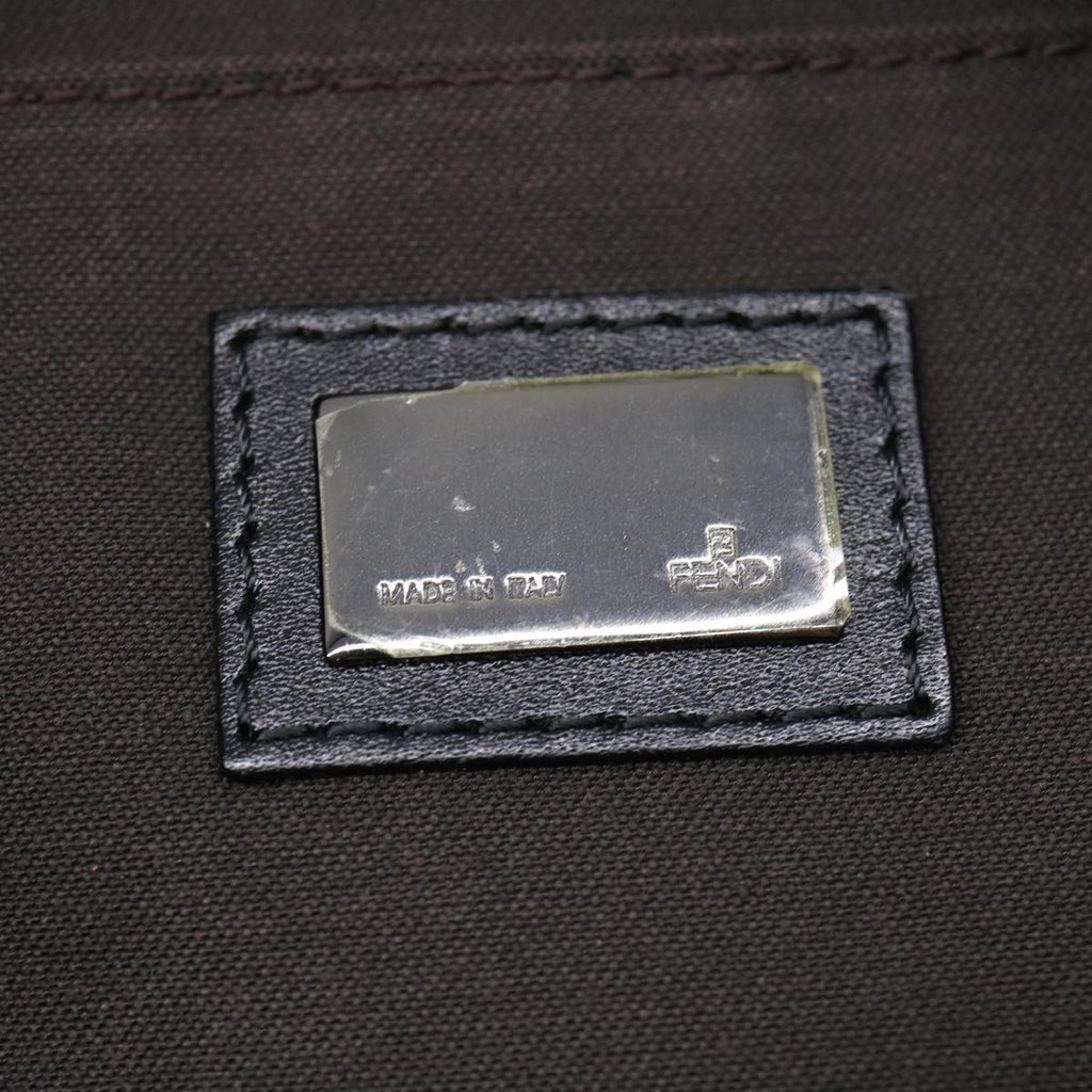 FENDI Zucchino Canvas Shoulder Bag Black am2528g