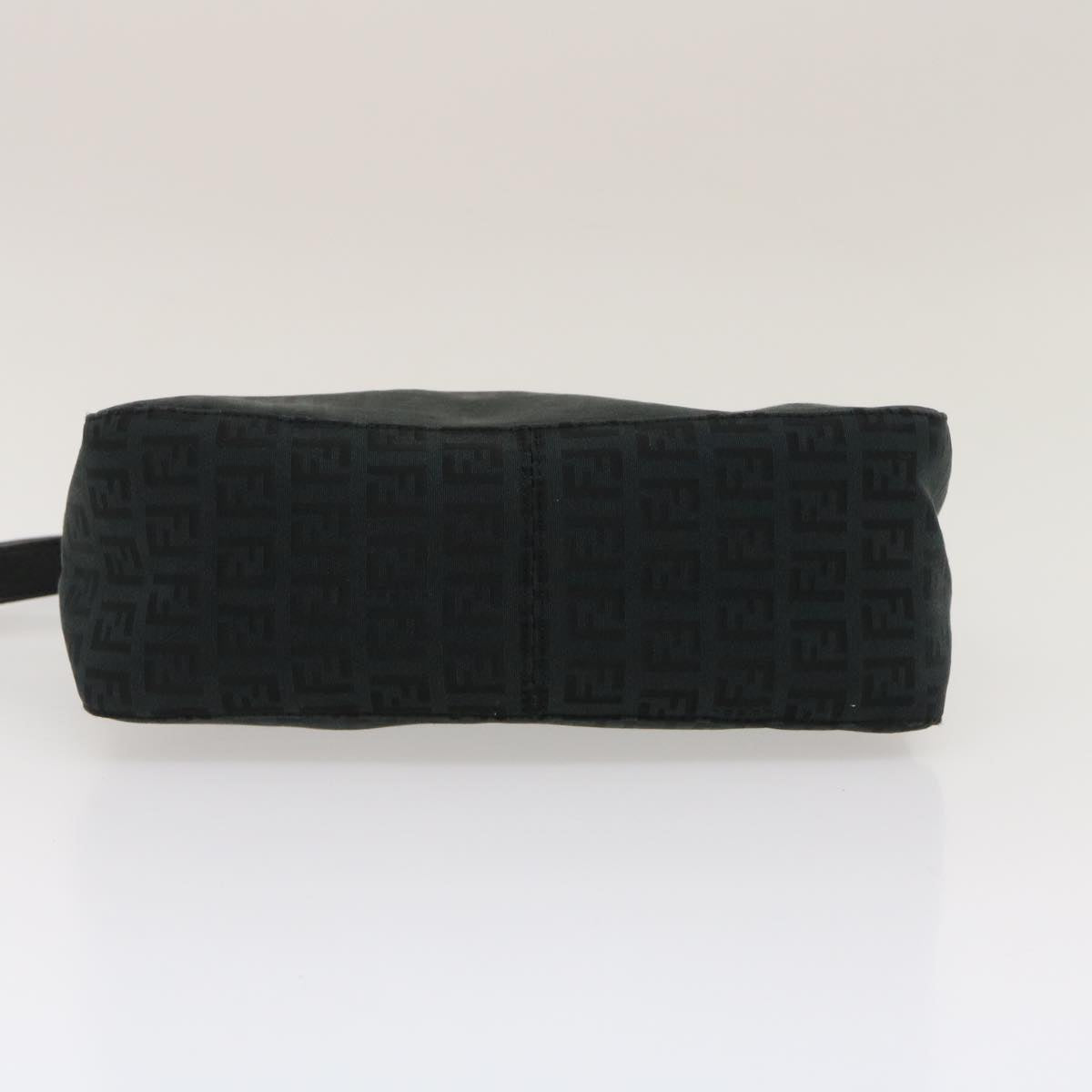 FENDI Zucchino Canvas Shoulder Bag Black am2528g