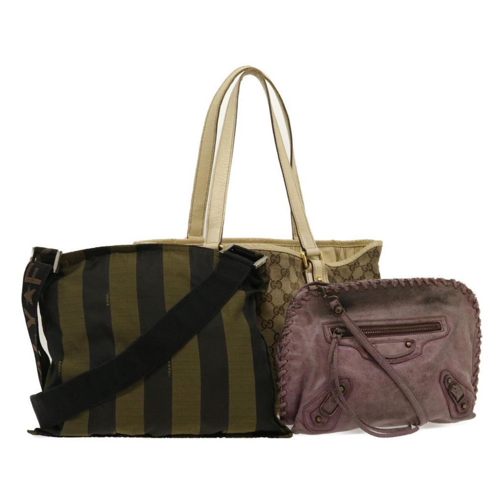 GUCCI Fendi Balenciaga Shoulder Bag 3Set Beige Purple black am2574g