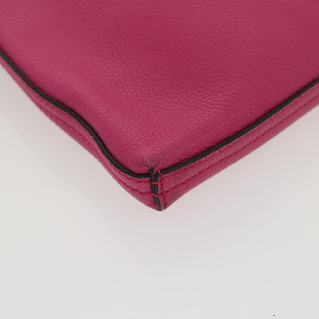 GUCCI Web Sherry Line Soho Clutch Bag Leather Pink am2581g
